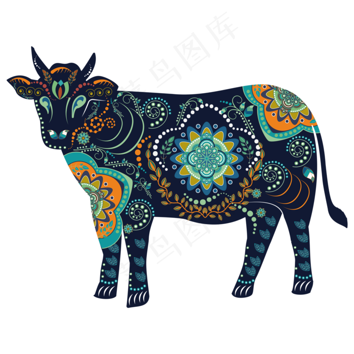 牛年2021年传统民族风彩色剪纸