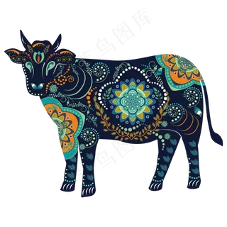 牛年2021年传统民族风彩色剪纸