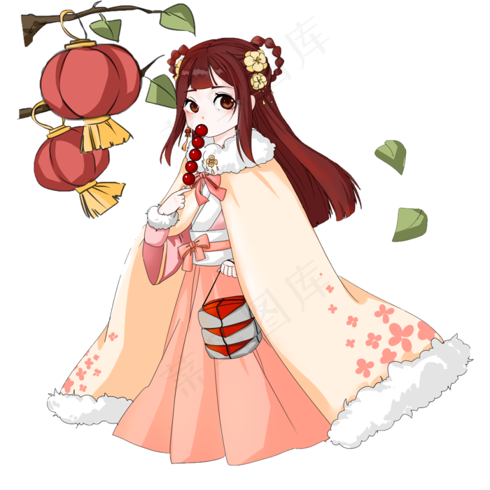 双十一买买买的汉服少女(2000X2000(DPI:72))psd模版下载