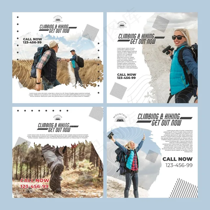 带照片的攀爬模板eps,ai矢量模版下载