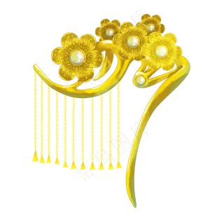 古风梅花黄金步摇