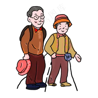 重阳节老人九月九卡通老人卡通家