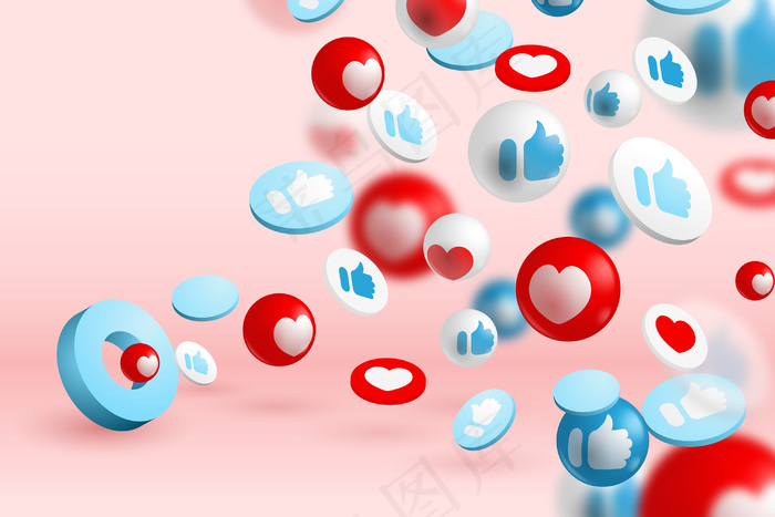 社交媒体3d背景