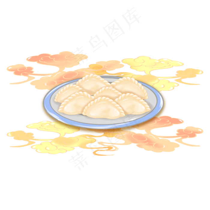国潮风冬至饺子(3000X3000(DPI:299))psd模版下载