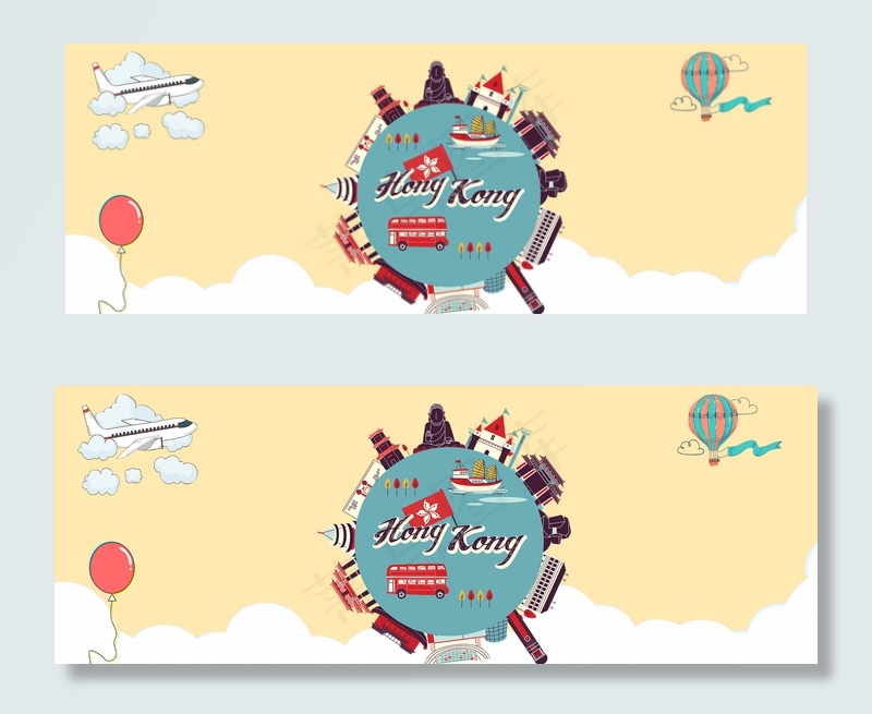 电商天猫京东国庆中秋出游季卡通背景