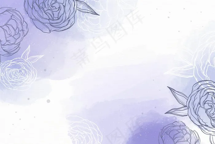 水彩背景与手绘元素eps,ai矢量模版下载
