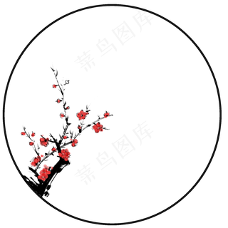 梅花水墨边框