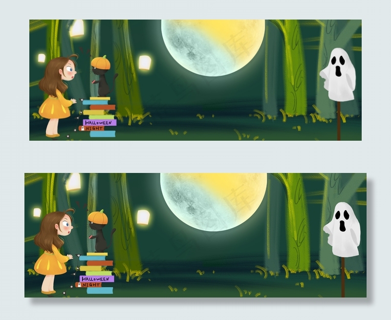 万圣节森林活动促销背景