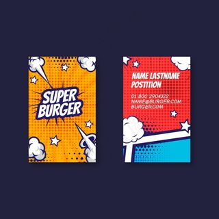 美式食品垂直双面模板设计