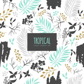 热带抽象无缝图案