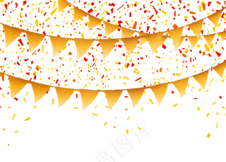 元旦彩带旗子挂饰