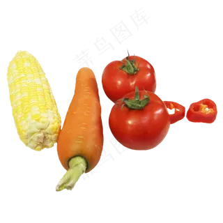 玉米胡萝卜西红柿辣椒蔬菜组合