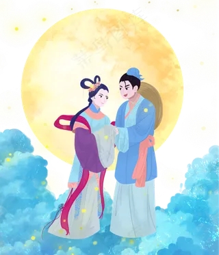 七夕情人节牛郎织女相会鹊桥