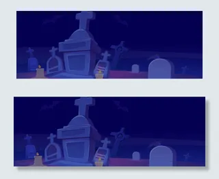 万圣节另类恐怖蓝色banner