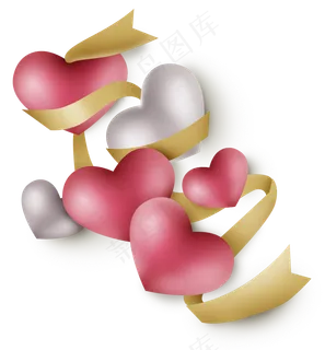 粉色银色立体心 粉色银色立体心