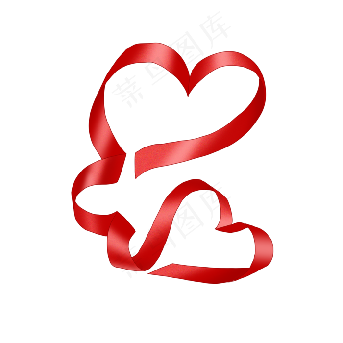 爱心红色丝带