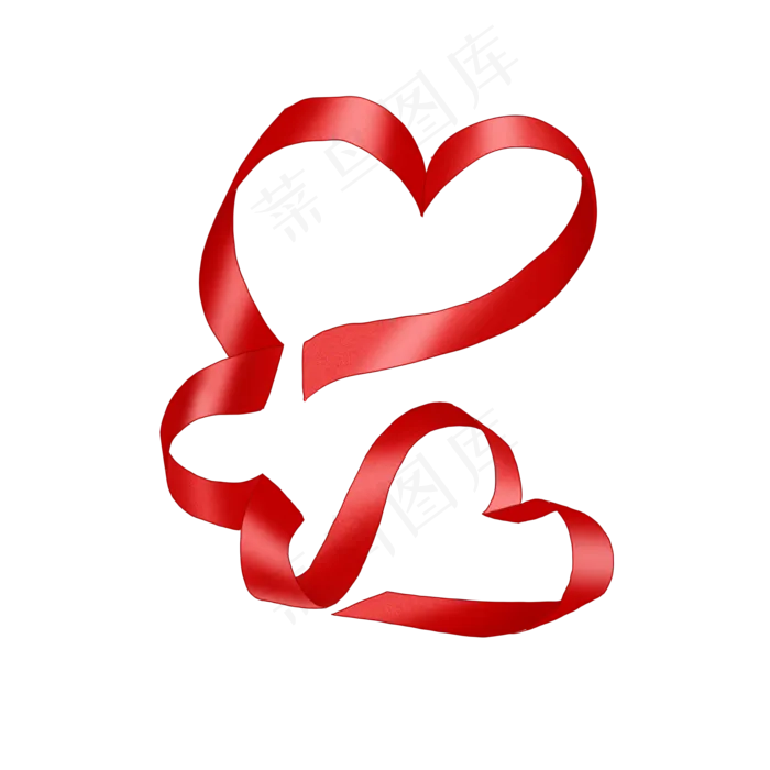 爱心红色丝带(2000X2000(DPI:299))psd模版下载