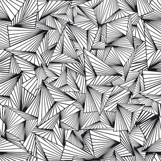 抽象无缝模式。非黑即白的几何背景。手绘的。矢量插图。