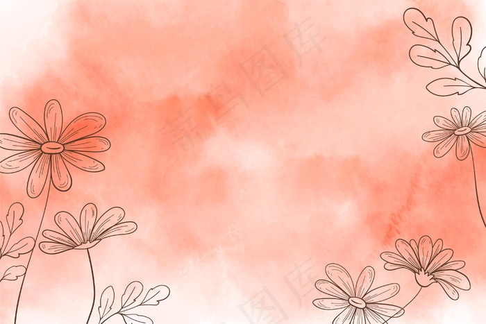 水彩背景与手绘元素