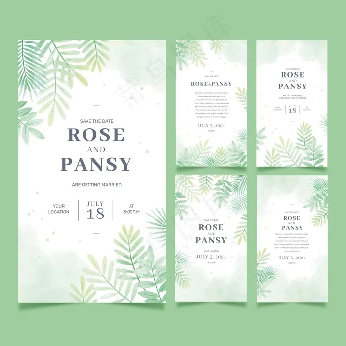 花卉婚礼模板故事集eps,ai矢量模版下载