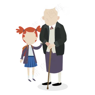 扁平化老奶奶和她的孙女