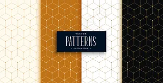 六边形奢华图案，几何线条风格