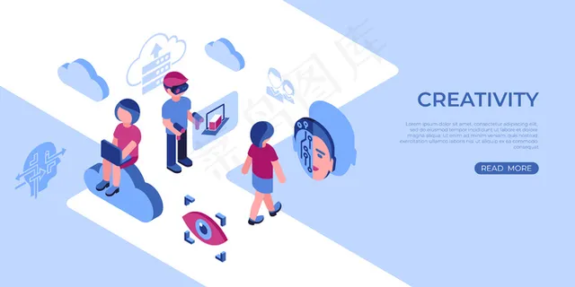 虚拟现实和创意图标与人