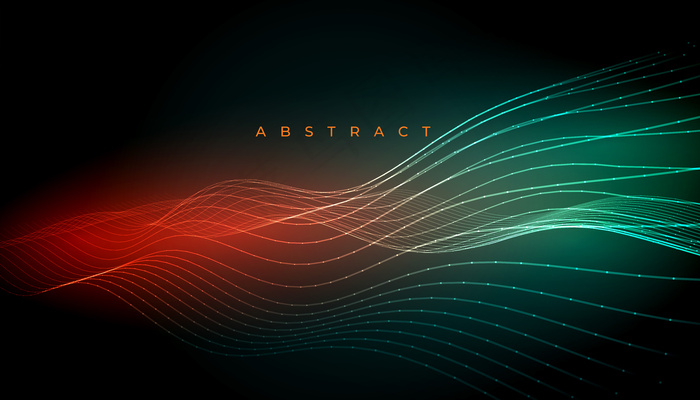 抽象数字线发光波浪背景设计