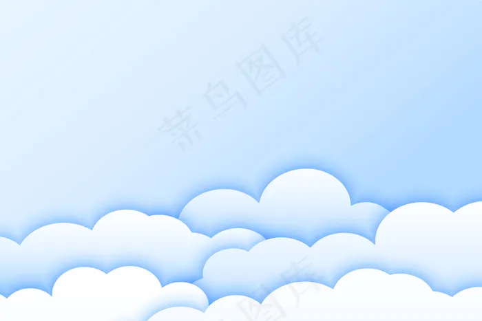 剪纸风格的浅色云背景