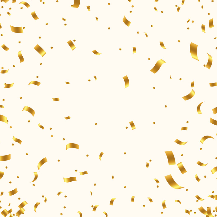 白色背景上的金色纸屑隔离eps,ai矢量模版下载