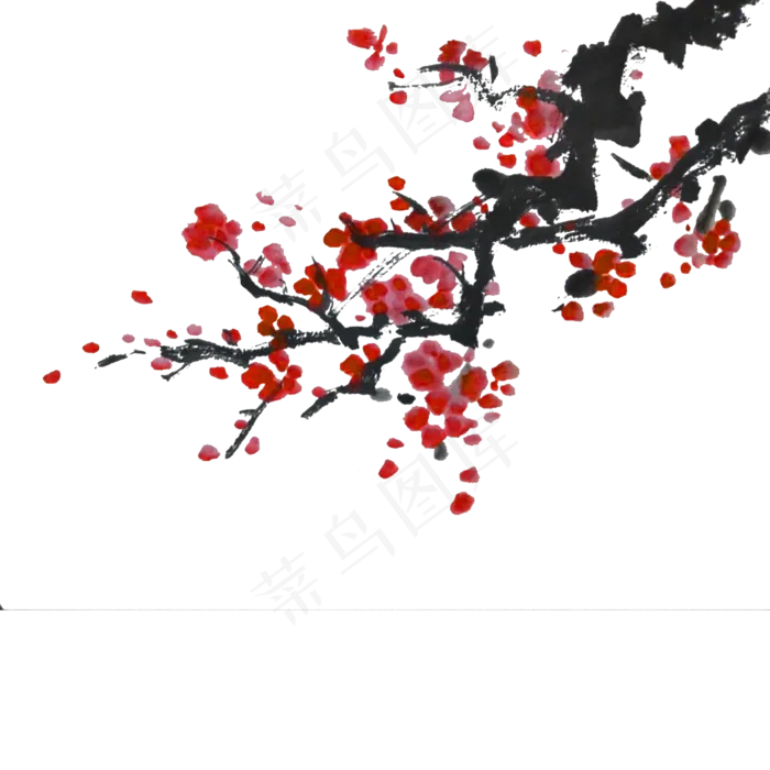 边角一枝花-梅花png素材(1363X1363(DPI:72))psd模版下载