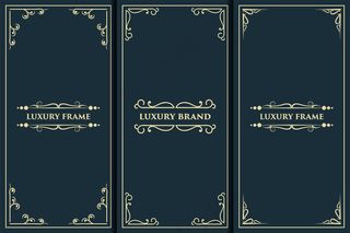豪华标志框配金色包装标签，适合豪华皇室包装的产品盒