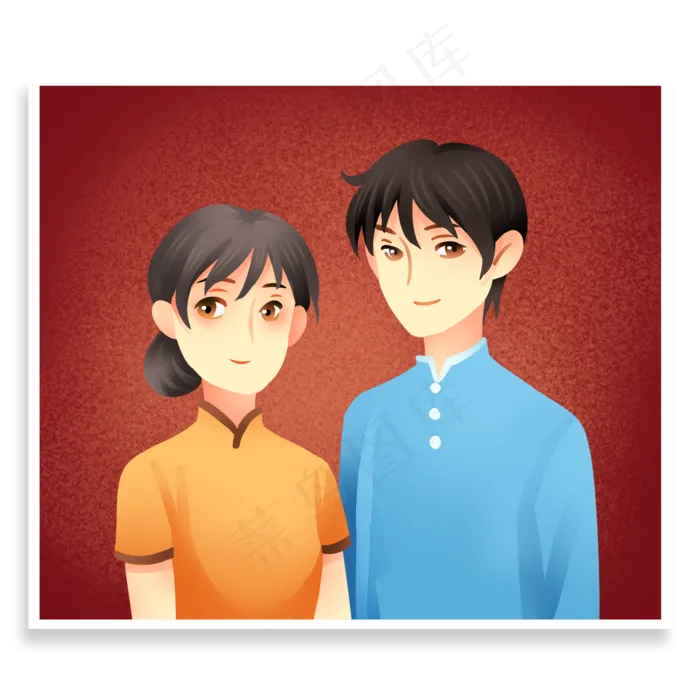 结婚证件照(2000X2000(DPI:300))psd模版下载
