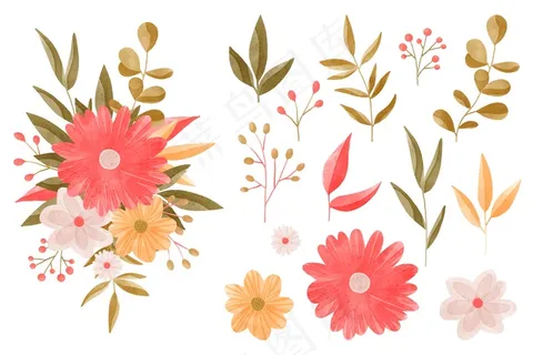 水彩花卉元素系列 水彩花卉元素系列
