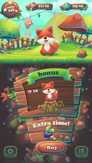 喂狐狸图形用户界面匹配3奖金窗口