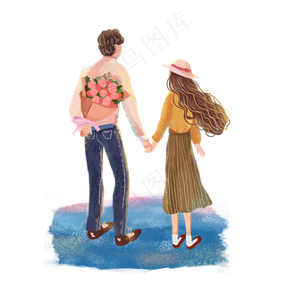 唯美七夕情侣png素材