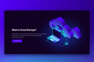 同步数据传输上传和下载过程，用蓝色背景的笔记本电脑备份