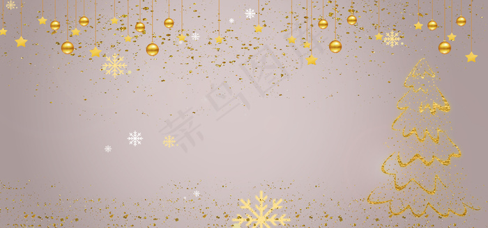 淡紫金色圣诞海报背景