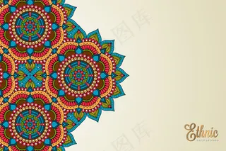 金色矢量豪华装饰曼荼罗设计背景