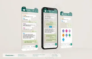 手机上的Whatsapp接口模板和ui-ux应用程序app演示模型样机