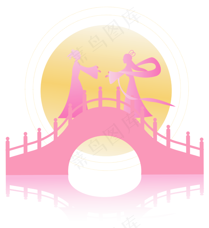 七夕牛郎织女剪影