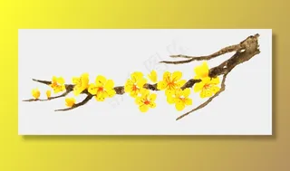 水彩手绘腊梅梅花