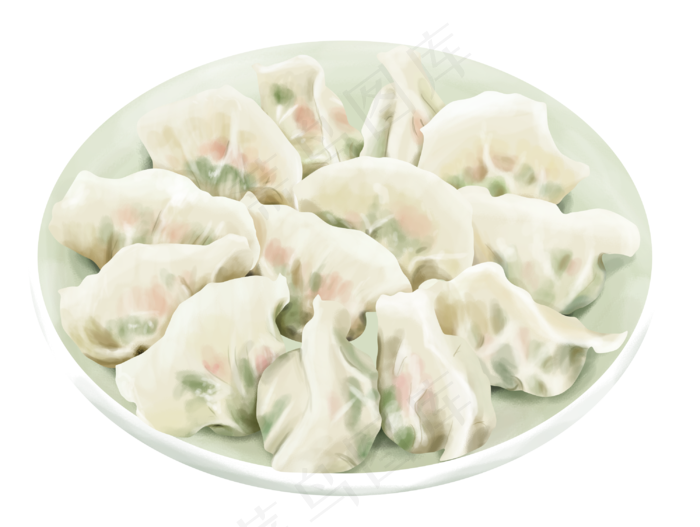 年夜饭手绘写实饺子