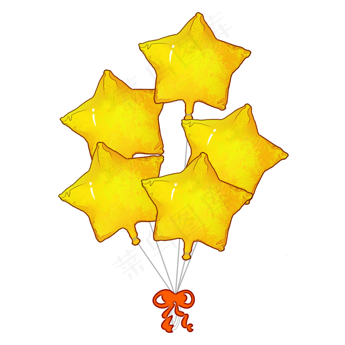 星星气球节日气球光感渐变立体P(2000X2000(DPI:300))psd模版下载