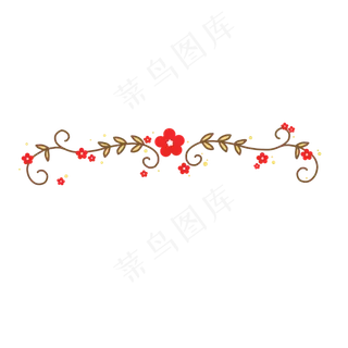 红色梅花手绘装饰标题框