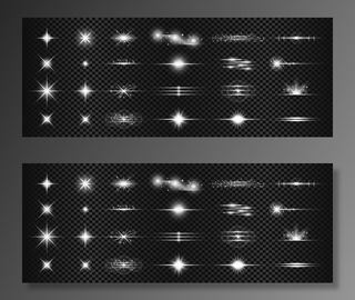 白色透明光条纹透镜光斑效果