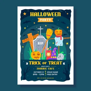 万圣节派对海报模板