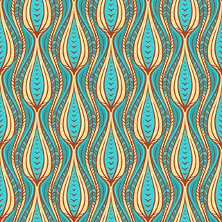 带叶子的蓝色垂直图案