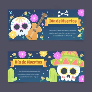 平面设计dia de muertos横幅banner