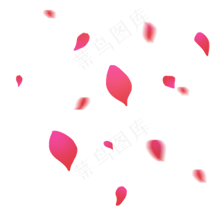 玫红色浪漫唯美卡通花瓣